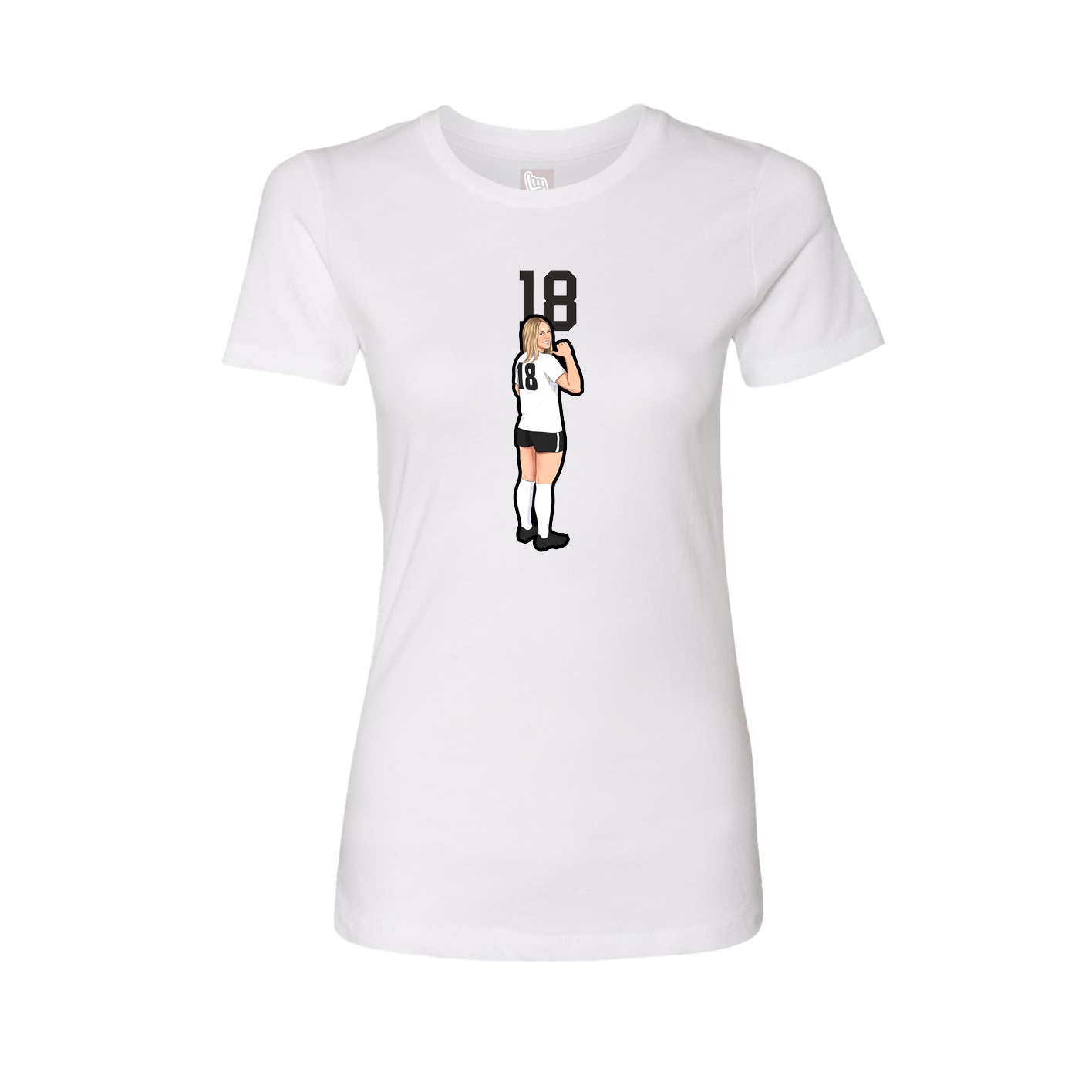 Fitted Women's Tee — Number Top in White
