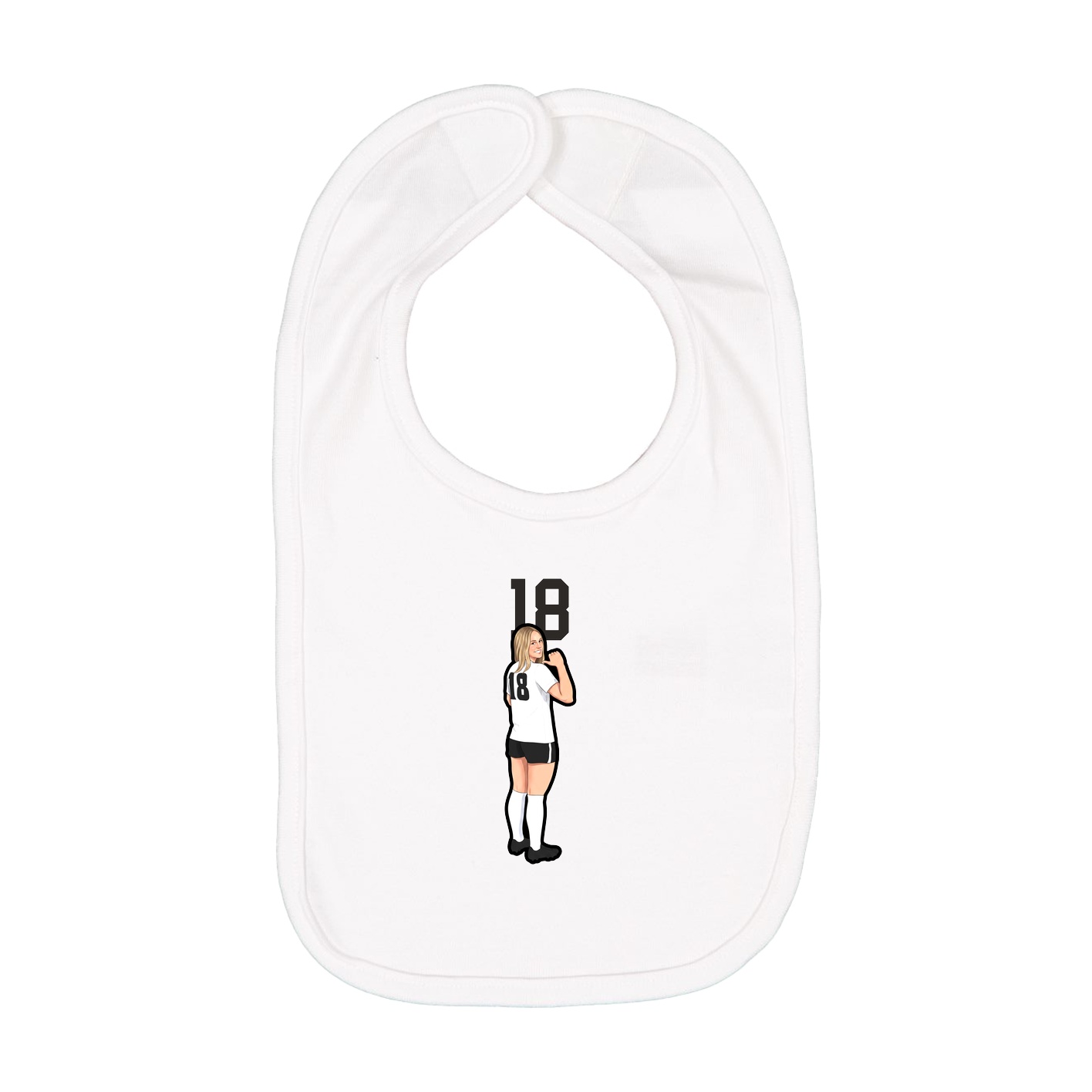 Infant Bib — Number Top in White