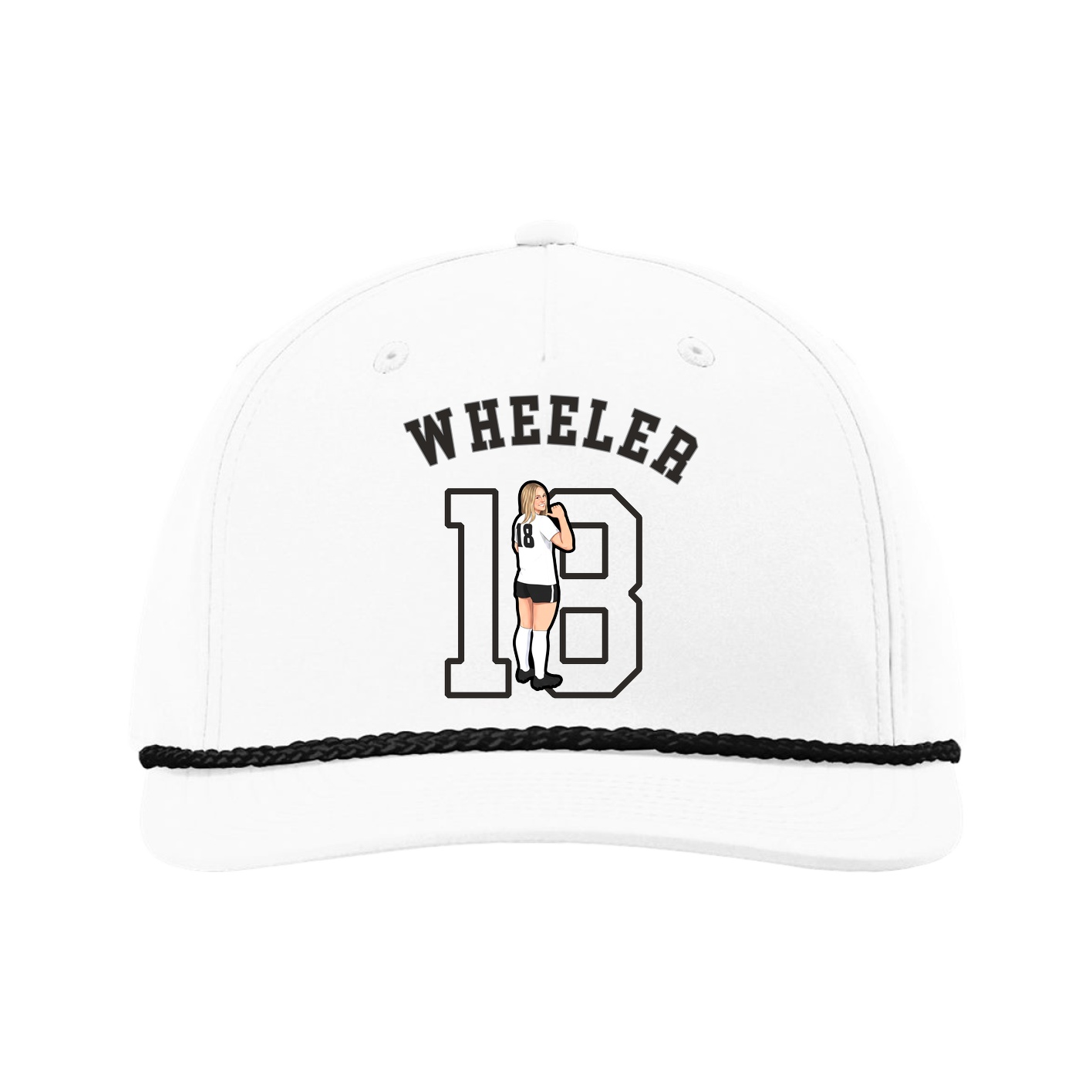 Five-Panel Classic Rope Cap — Shirsey Arch in White