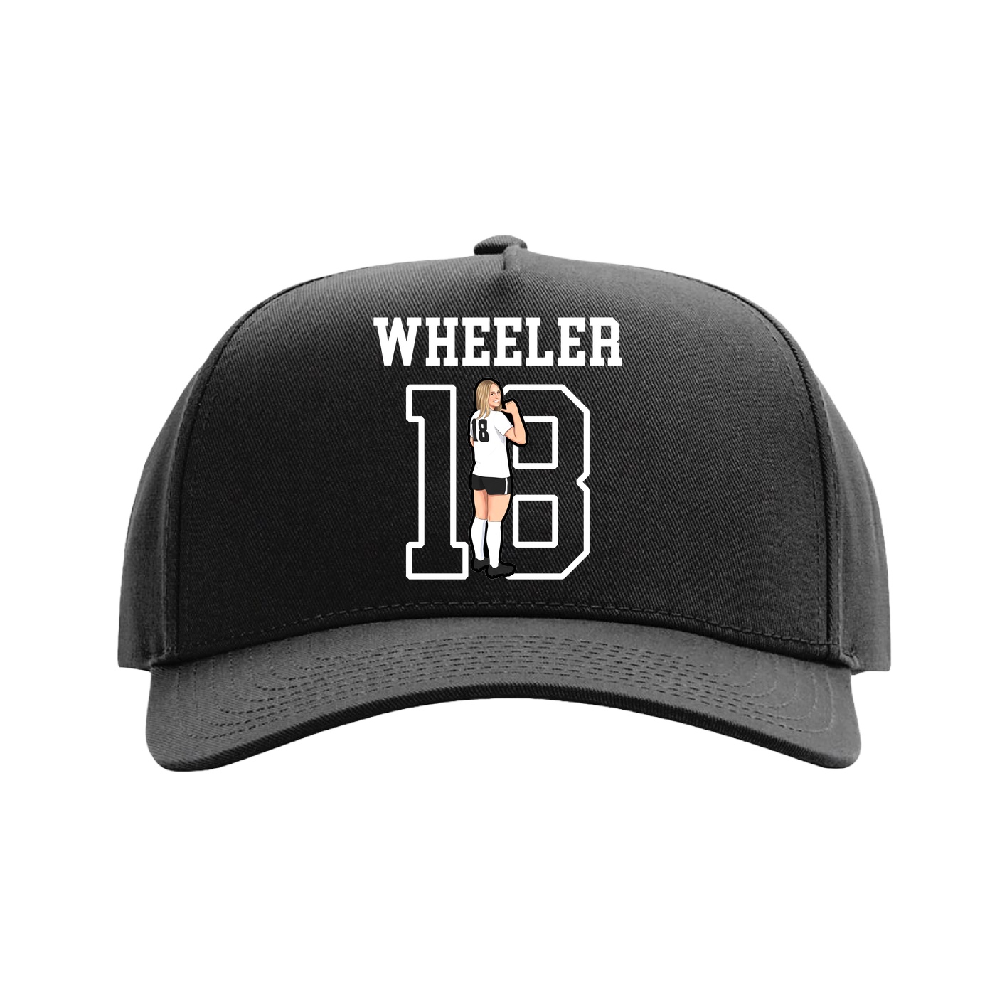 Full Fabric Five-Panel Champ Cap — Shirsey in Black