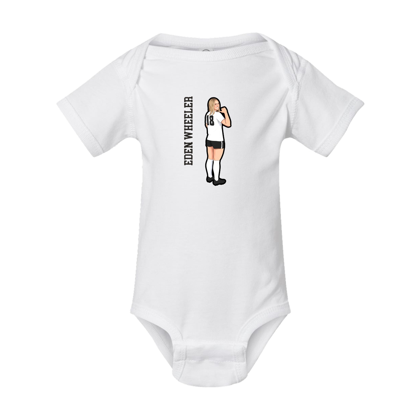 Baby Onesie — Name Vertical in White