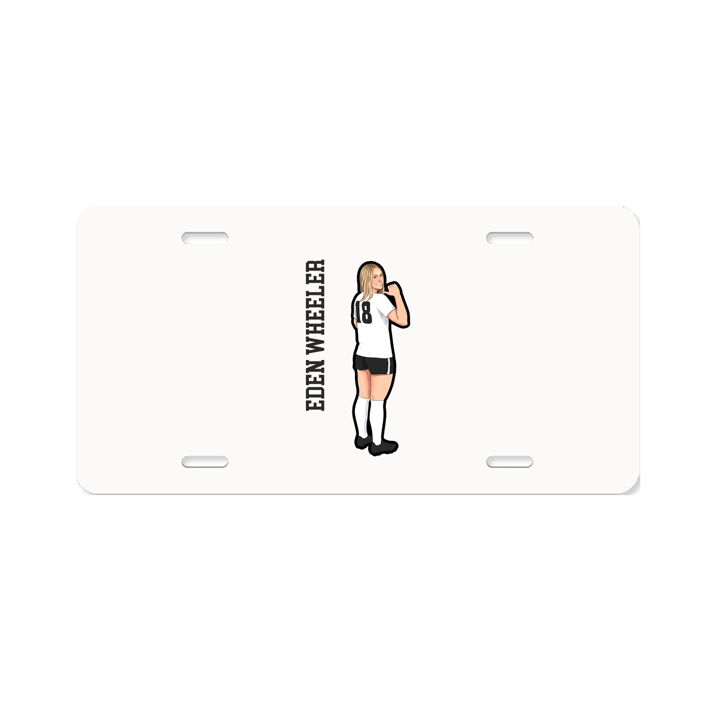 License Plate — Name Vertical in Classic