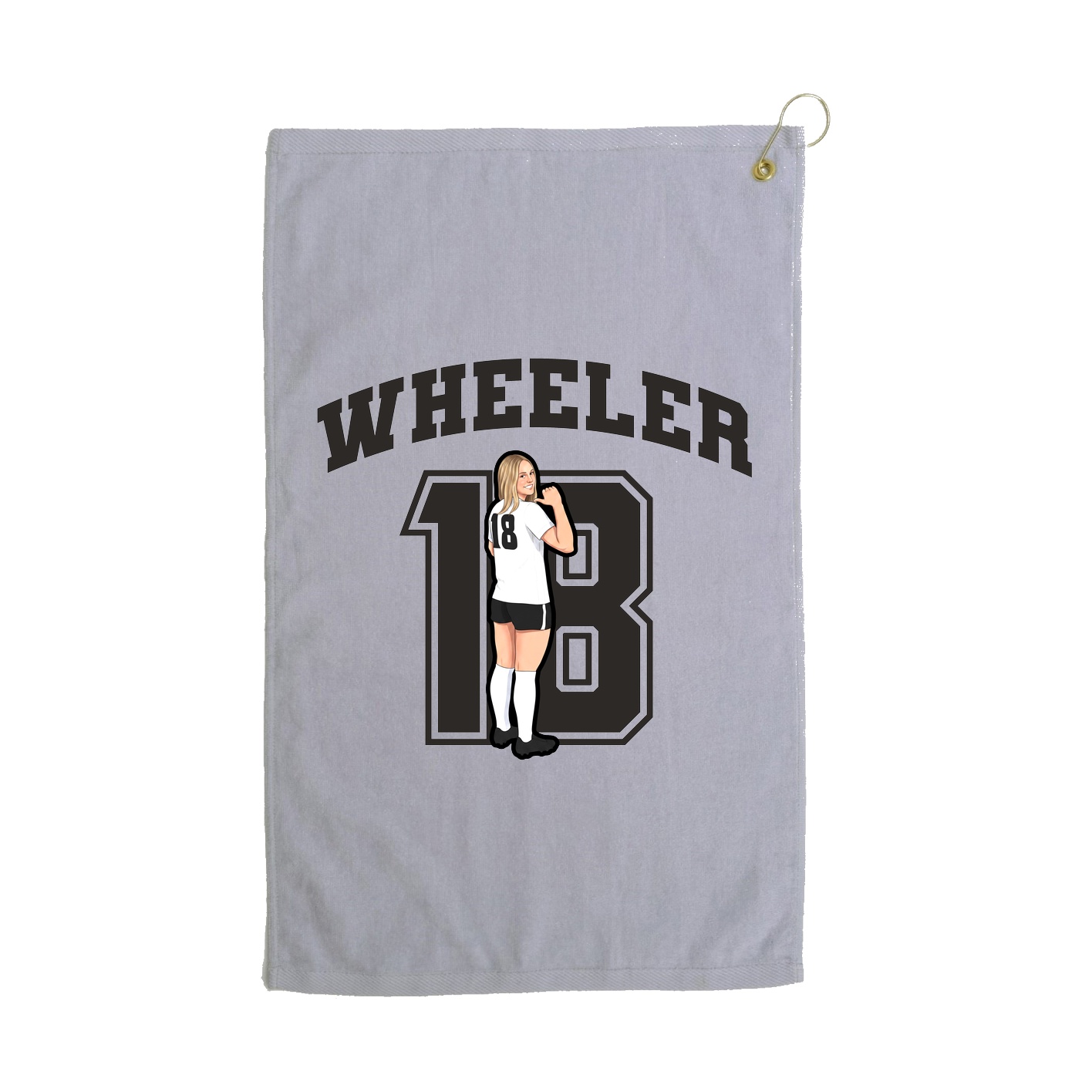 Golf Towel — Number in Grey