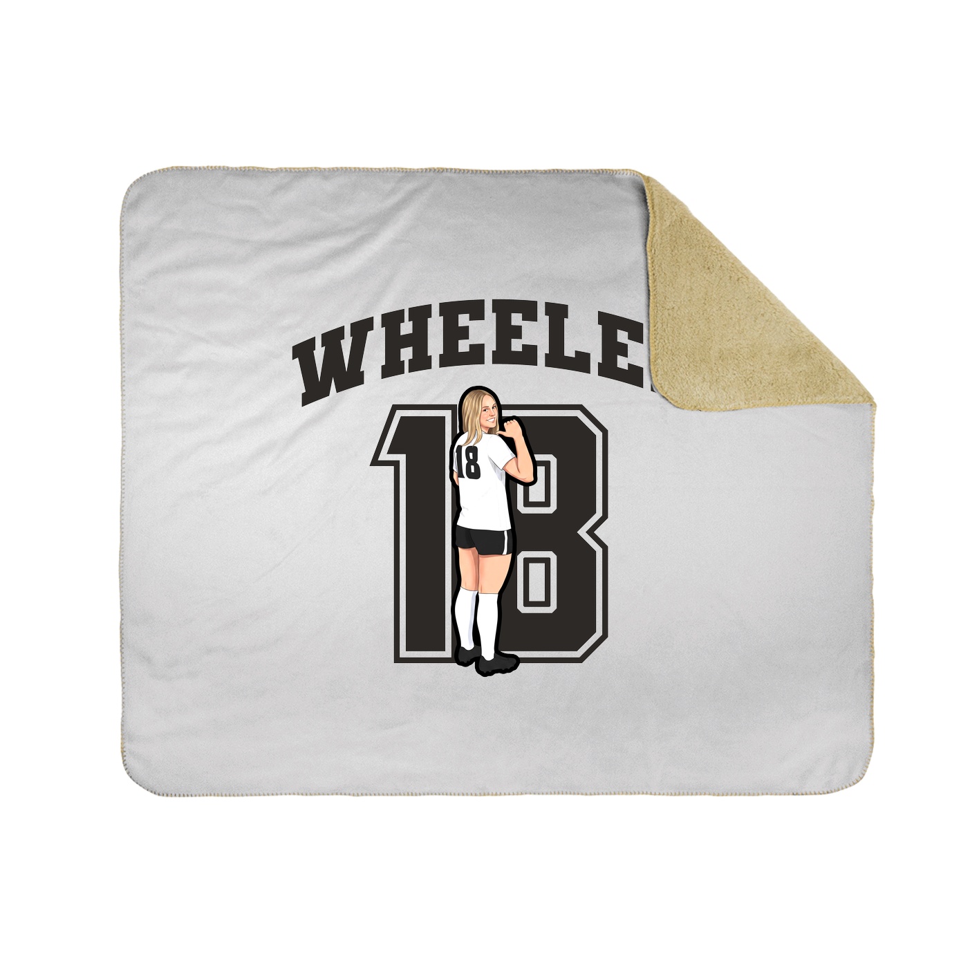 Throw Blanket — Number in White