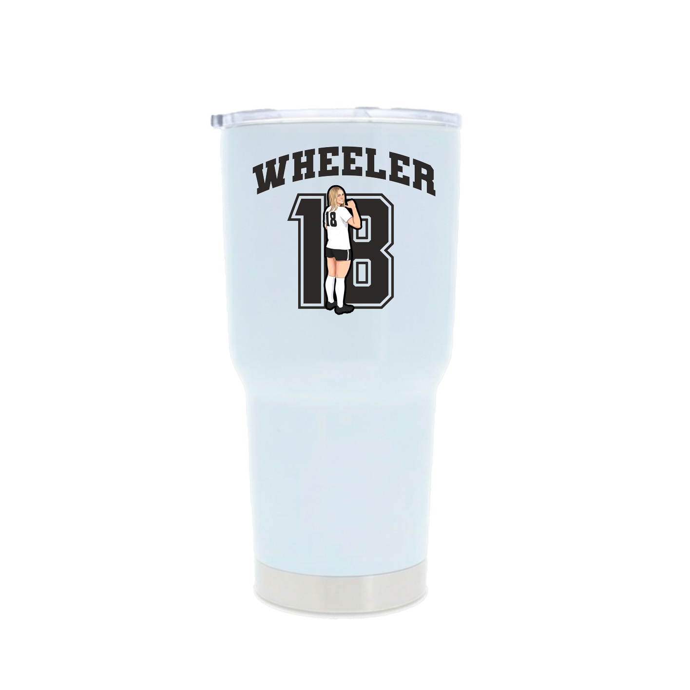 30oz Stainless Steel Tumbler — Number in White