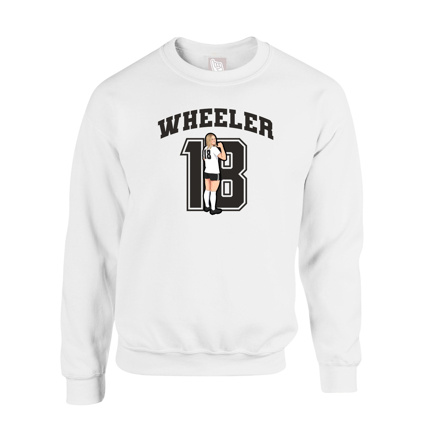 Fleece Crew — Number in White