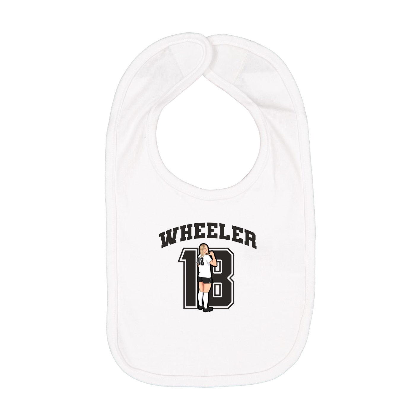 Infant Bib — Number in White