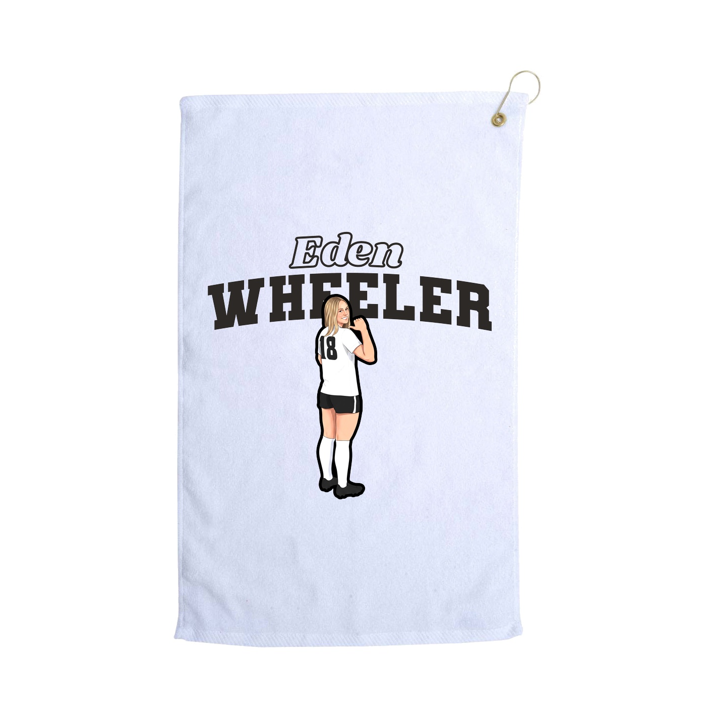 Golf Towel — Name Arch in White