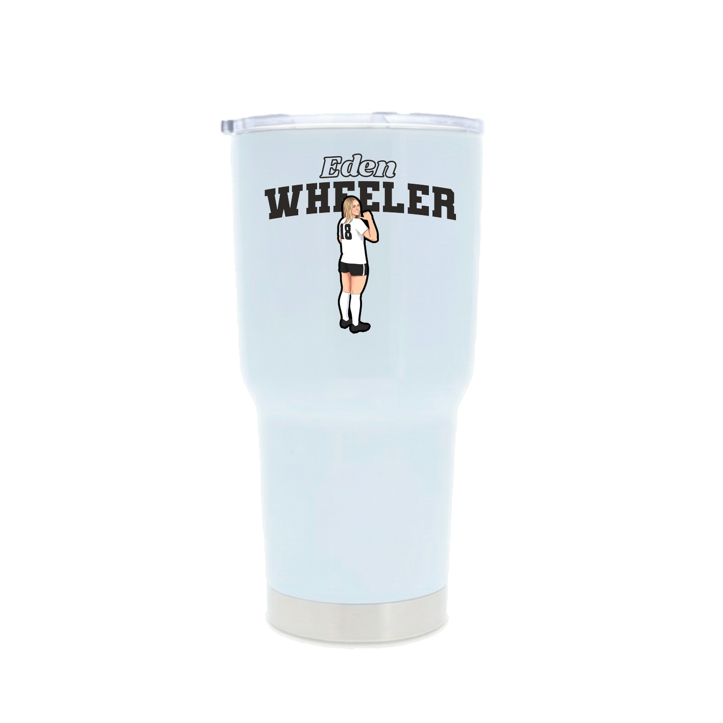 30oz Stainless Steel Tumbler — Name Arch in White