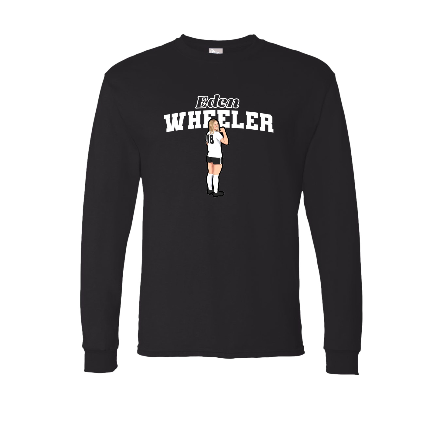 Long Sleeve Tee — Name Arch in Black