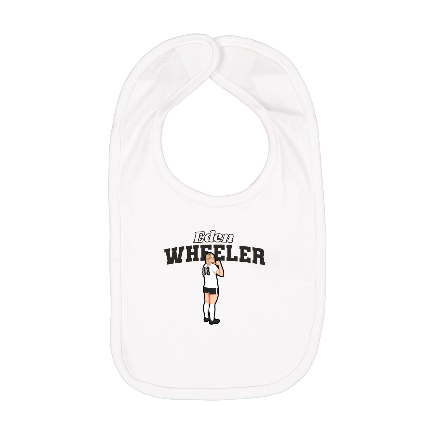 Infant Bib — Name Arch in White