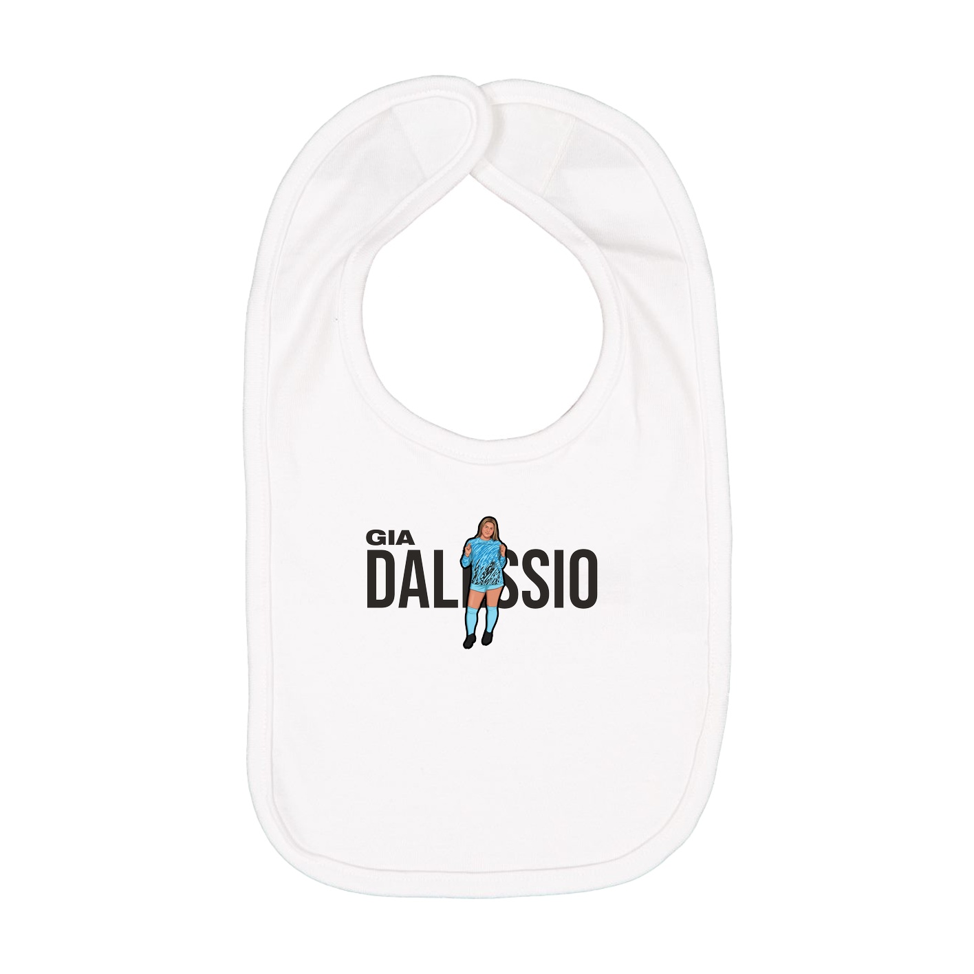 Infant Bib — Player Name in White