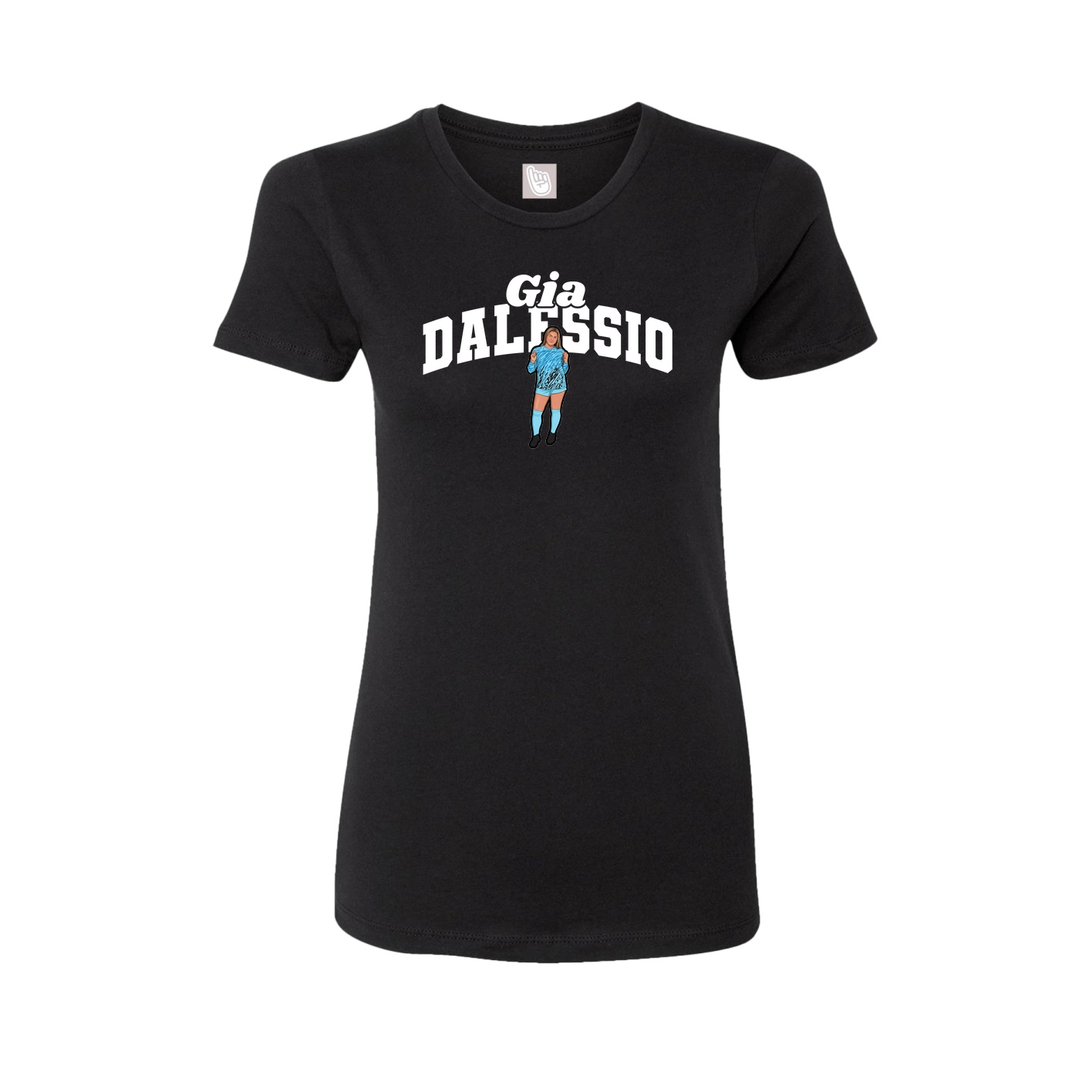 Fitted Women's Tee — Signature Arch in Black