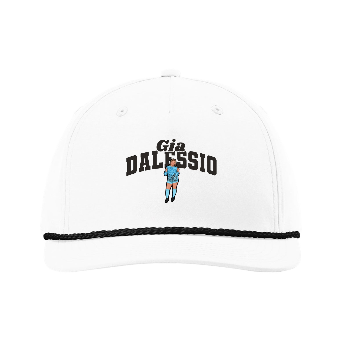 Five-Panel Classic Rope Cap — Signature Arch in White