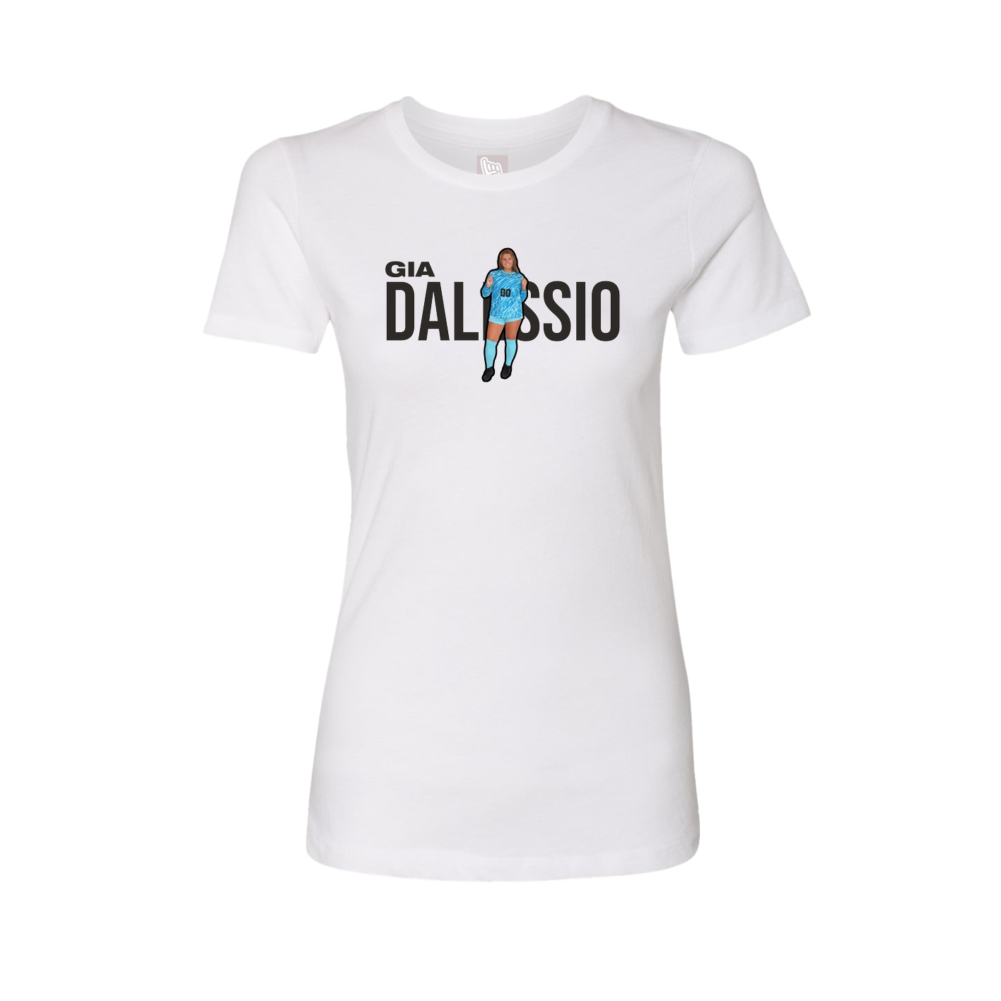 Fitted Women's Tee — Player Name in White