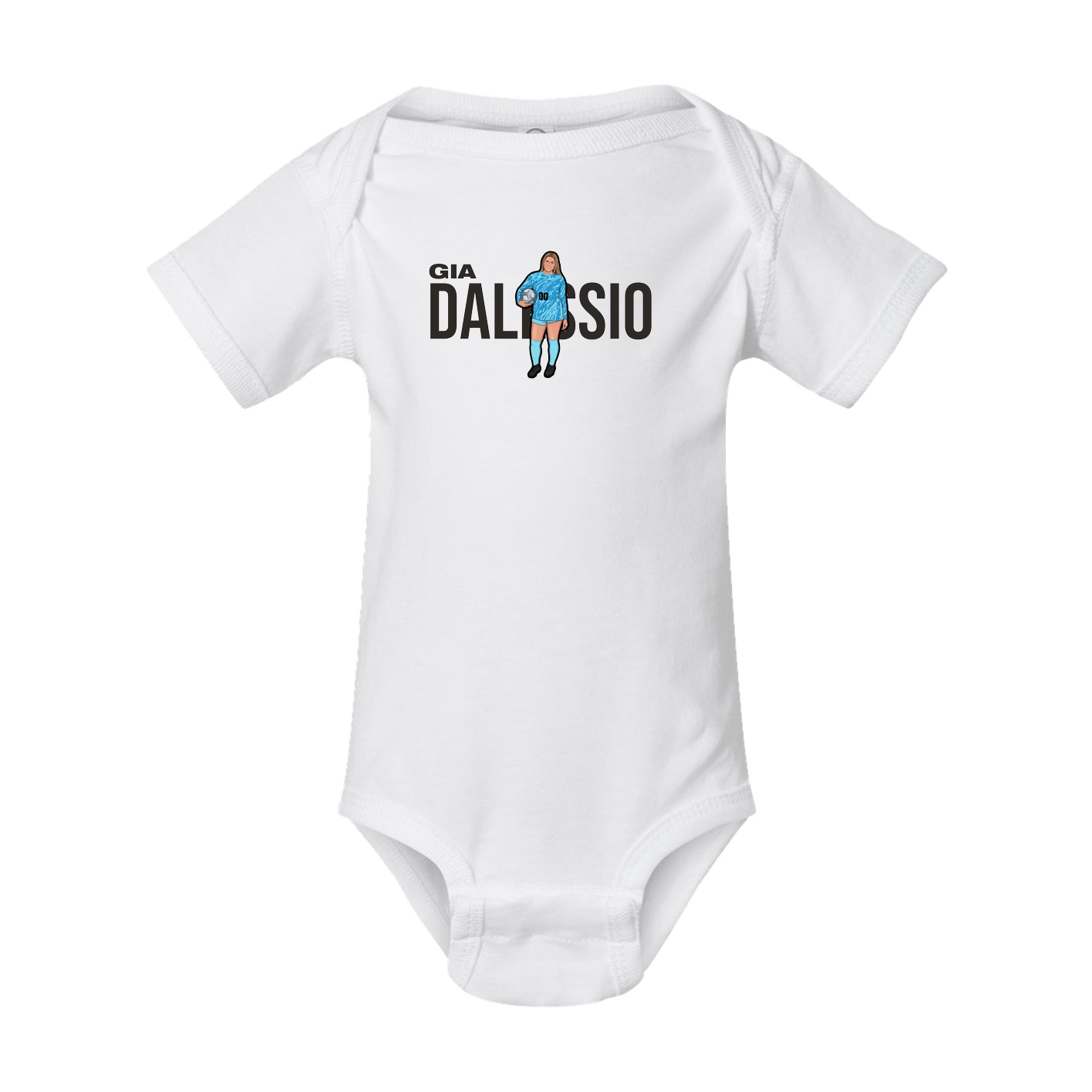 Baby Onesie — Player Name in White