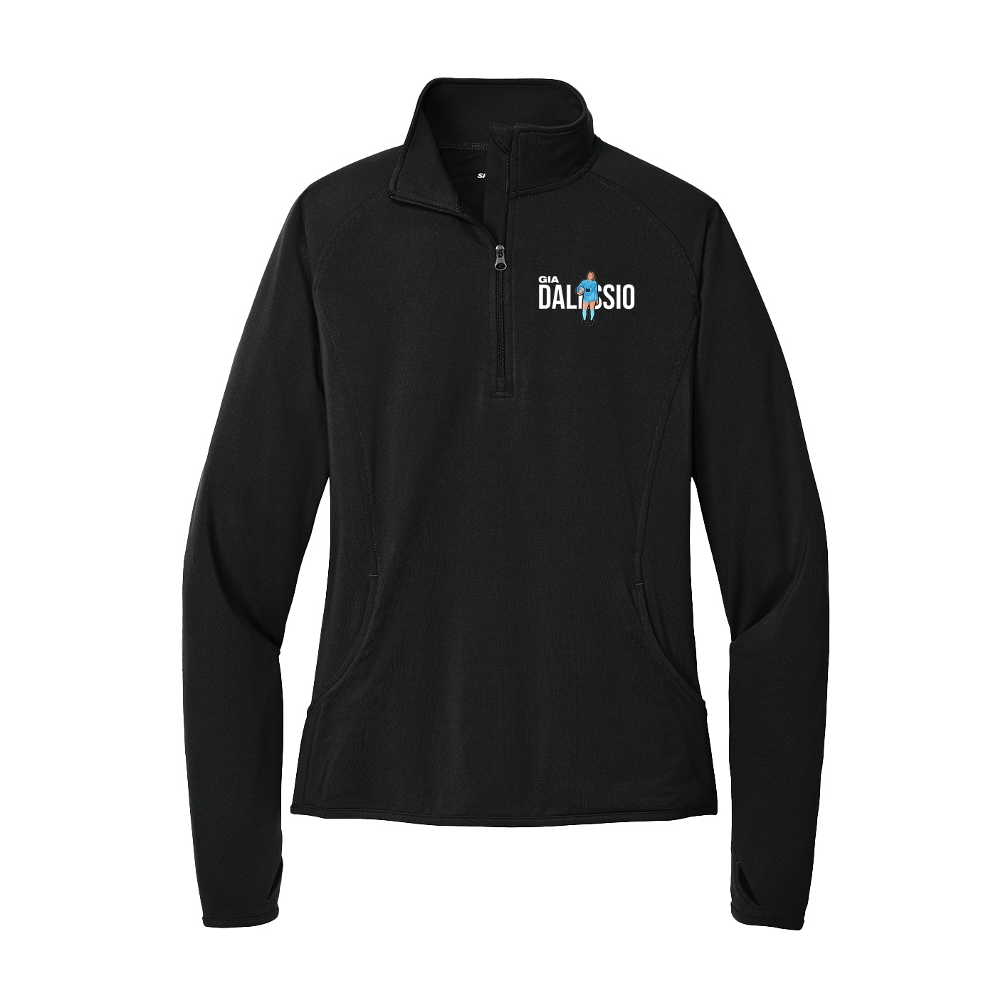 Women's Q-Zip Pullover — Player Name in Black