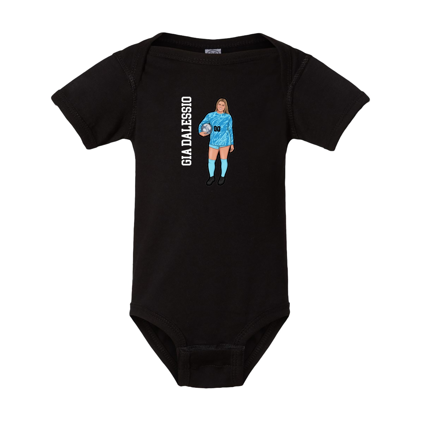 Baby Onesie — Name Vertical in Black