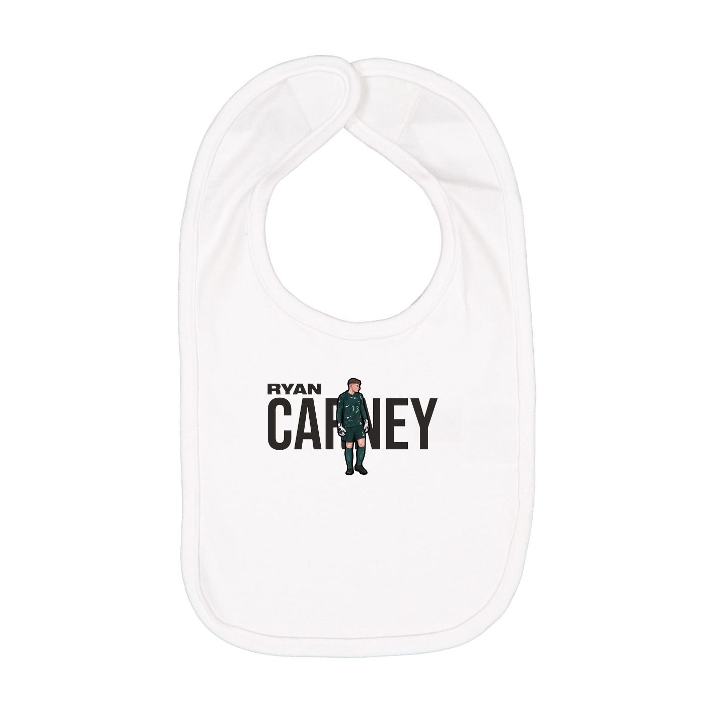 Infant Bib — Player Name in White