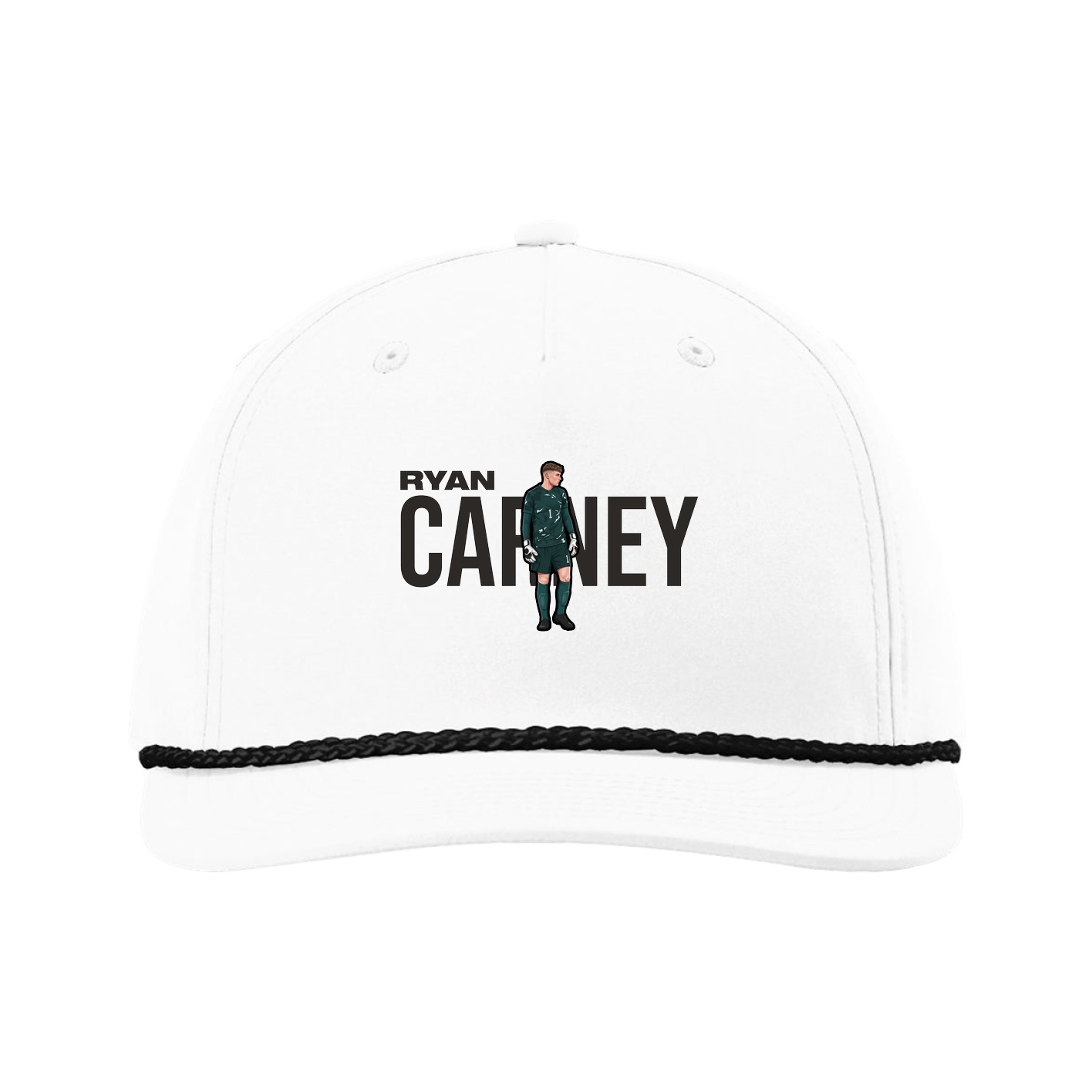 Five-Panel Classic Rope Cap — Player Name in White