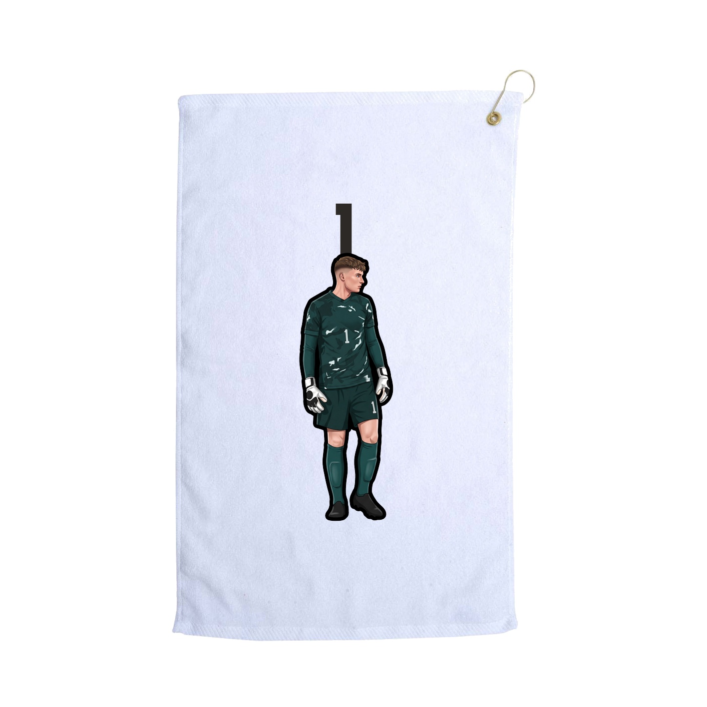 Golf Towel — Number Top in White