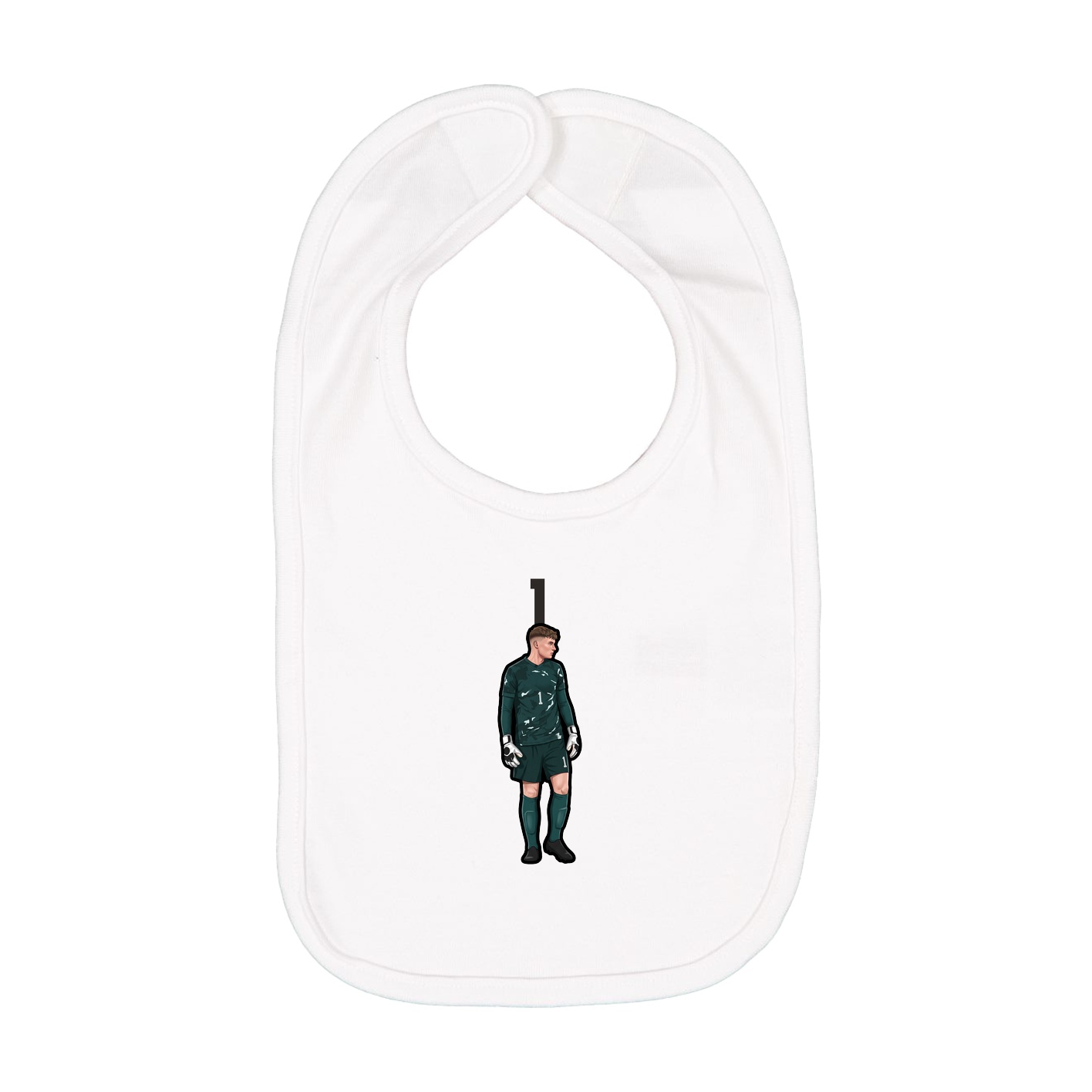 Infant Bib — Number Top in White