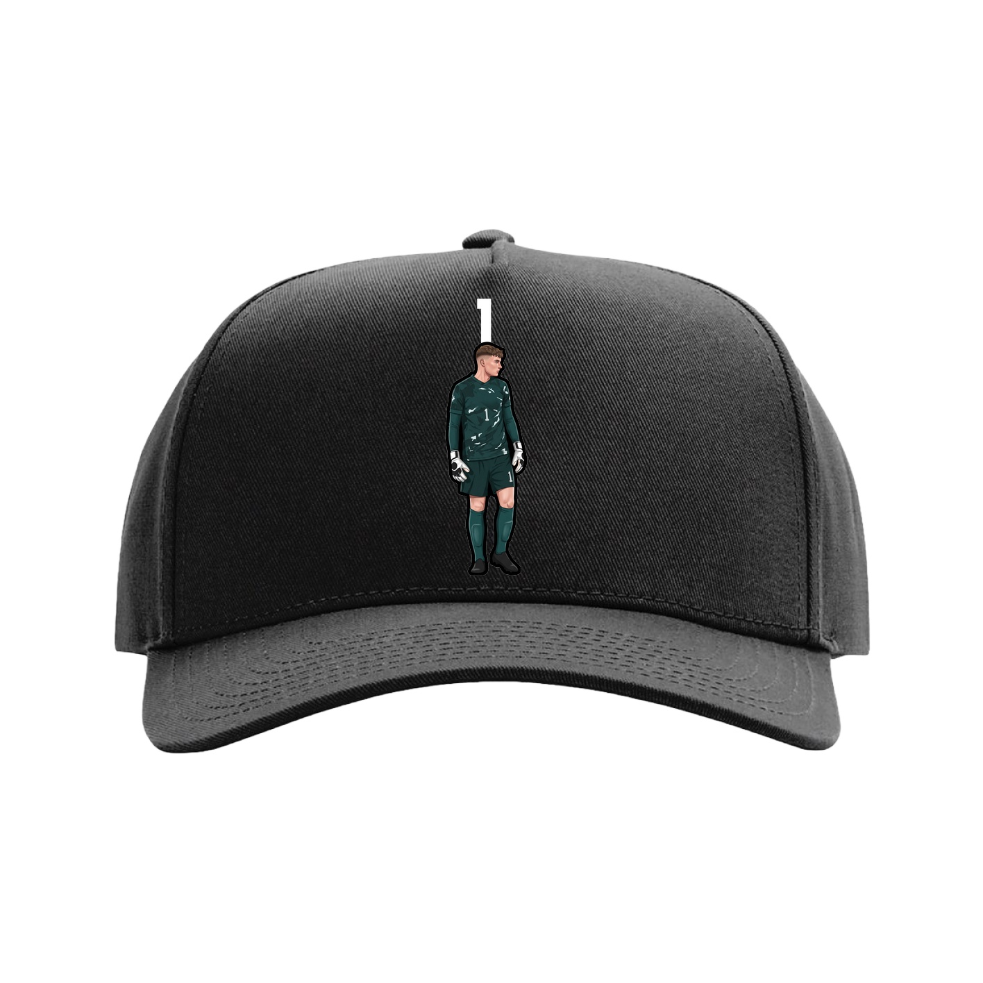 Full Fabric Five-Panel Champ Cap — Number Top in Black