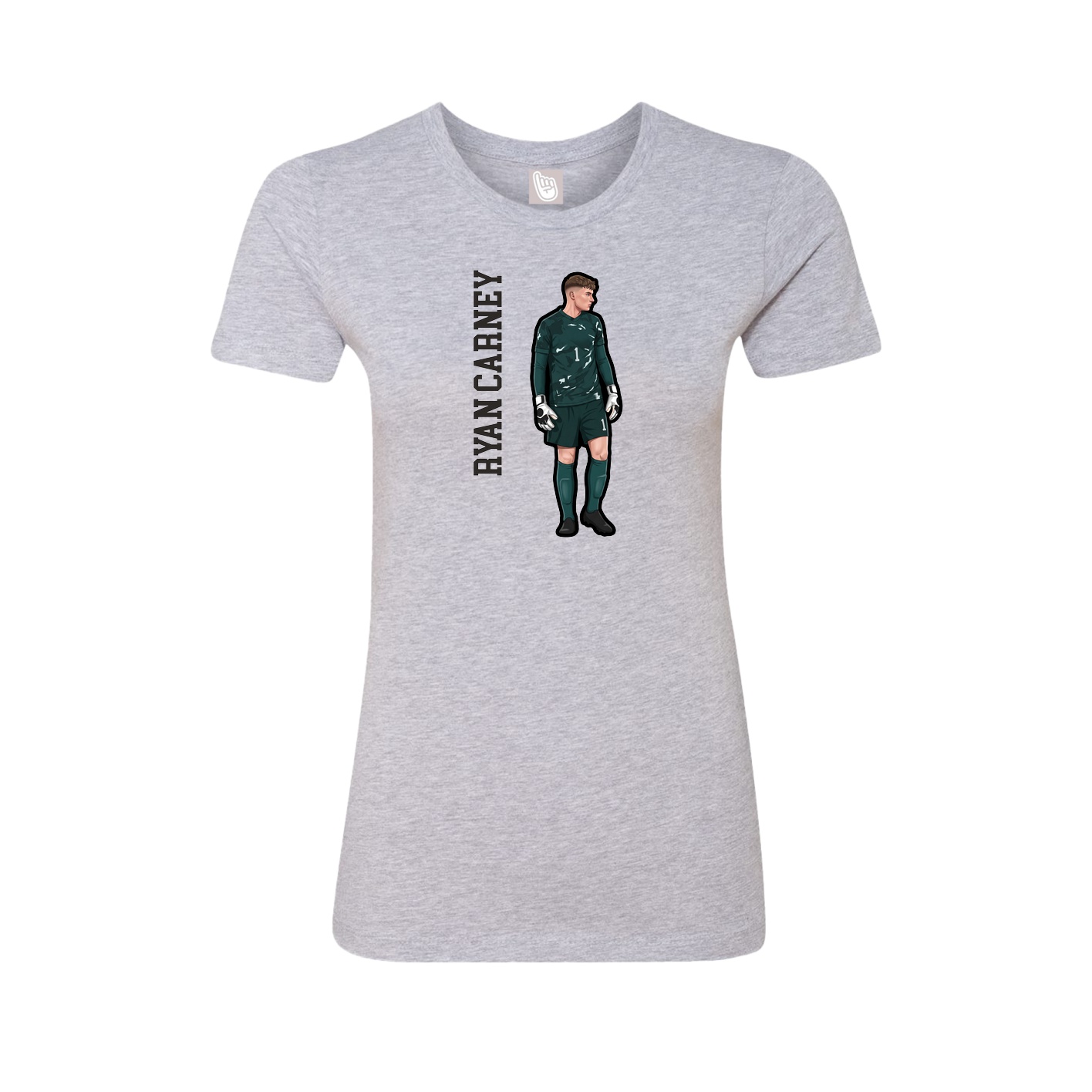 Fitted Women's Tee — Name Vertical in Grey