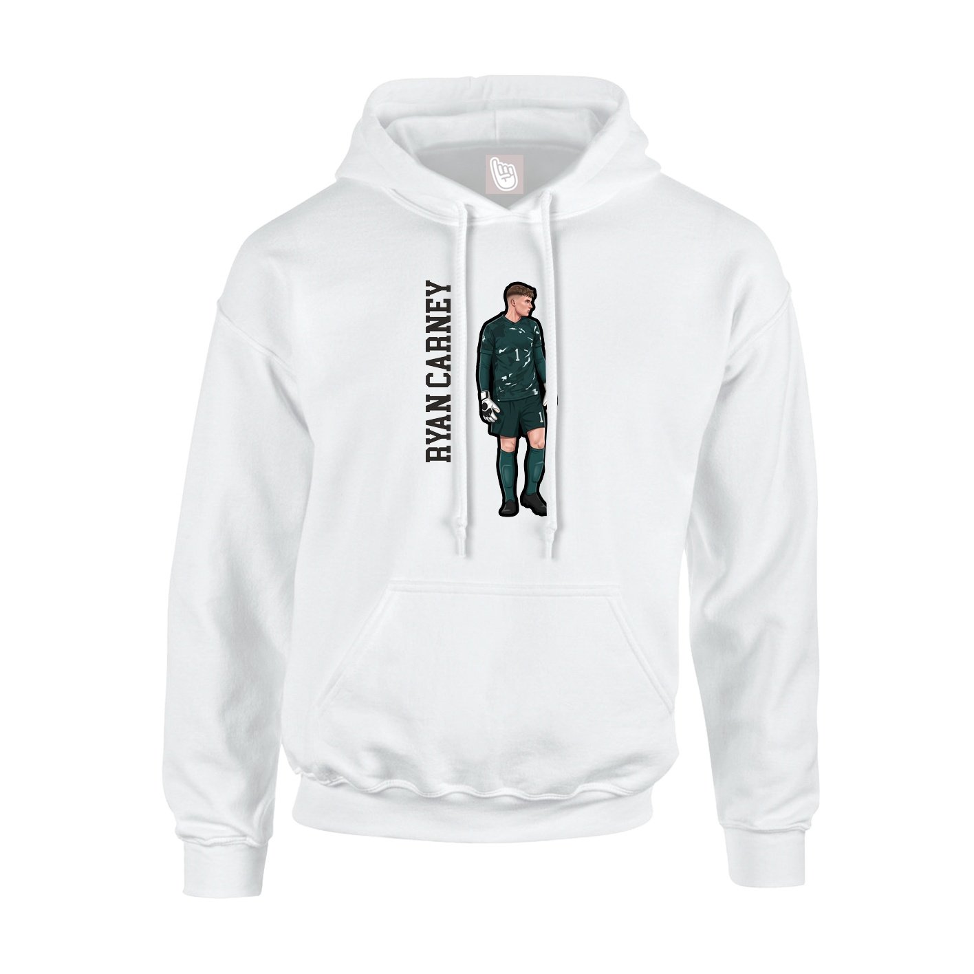 Youth Hoodie — Name Vertical in White