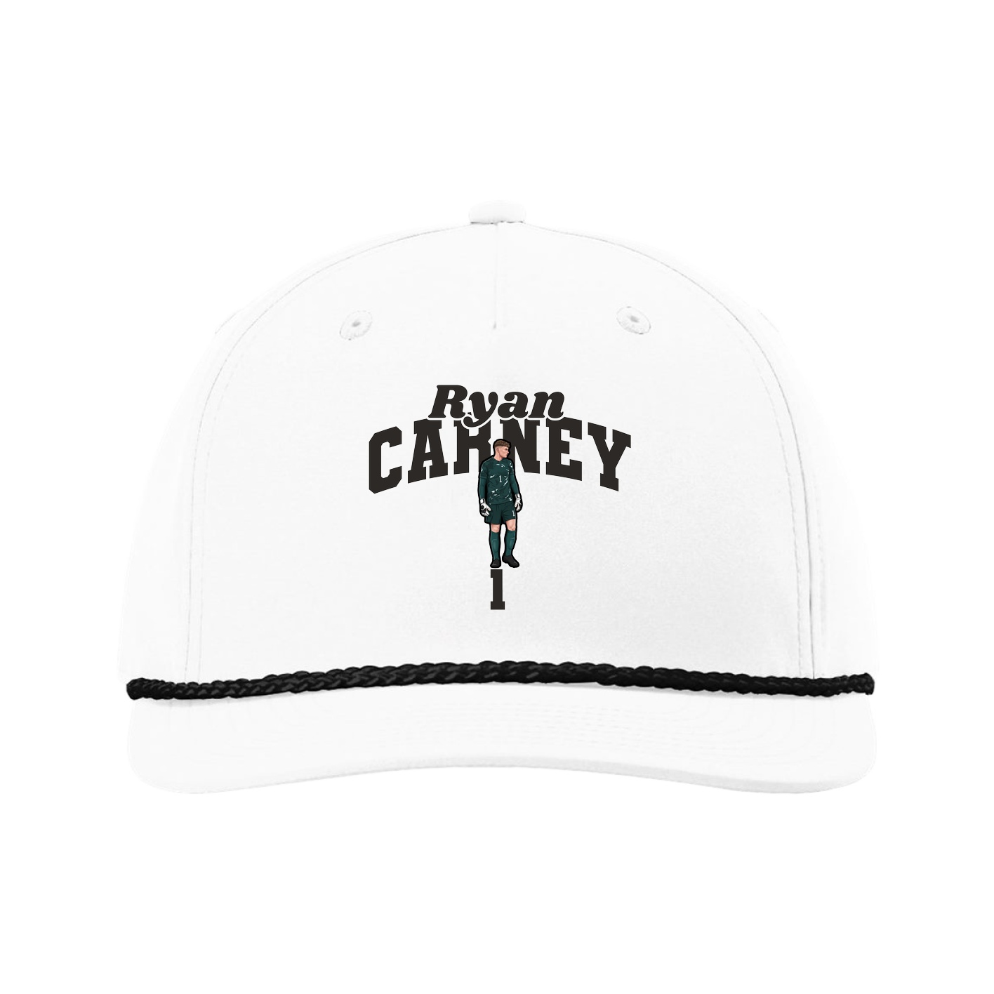 Five-Panel Classic Rope Cap — Signature Arch in White