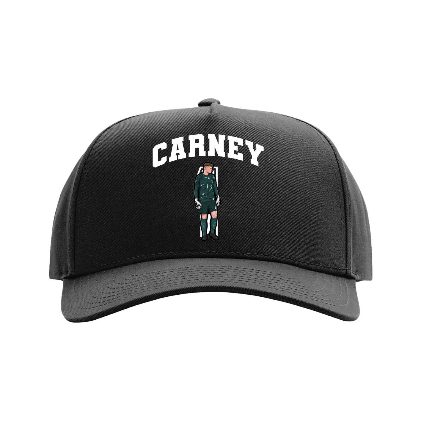 Full Fabric Five-Panel Champ Cap — Number in Black