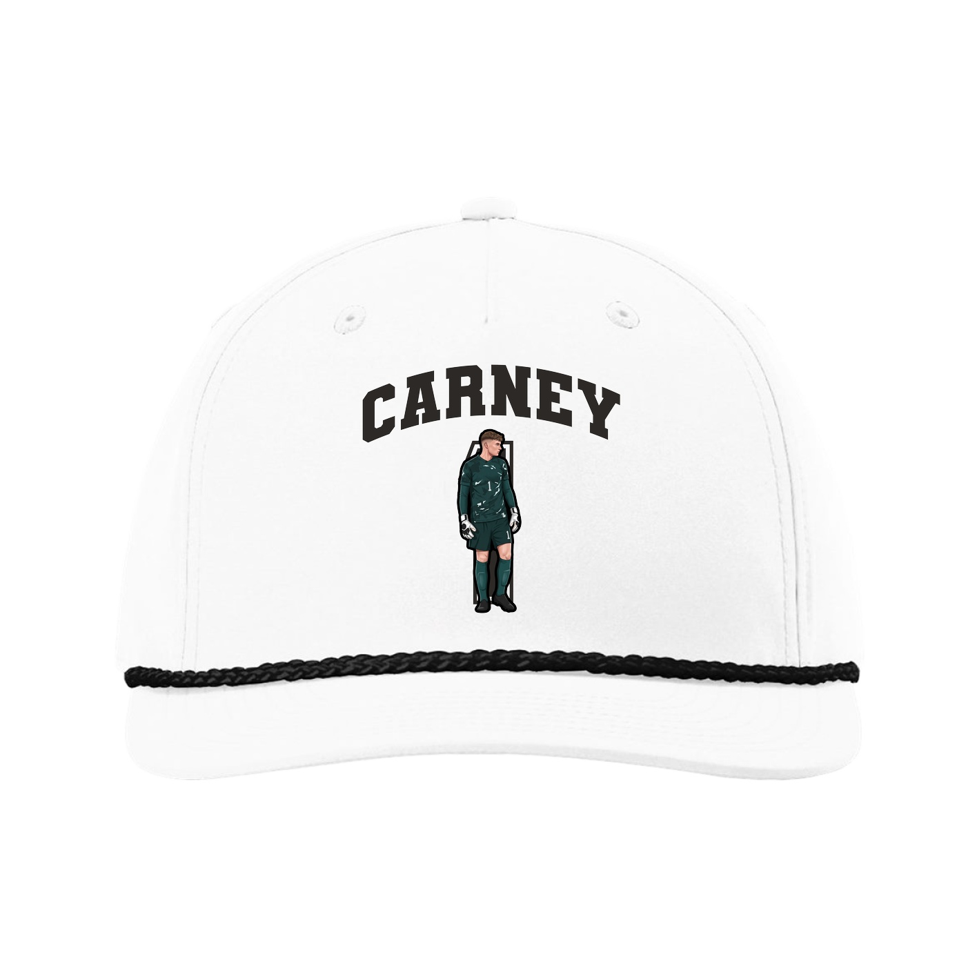 Five-Panel Classic Rope Cap — Number in White