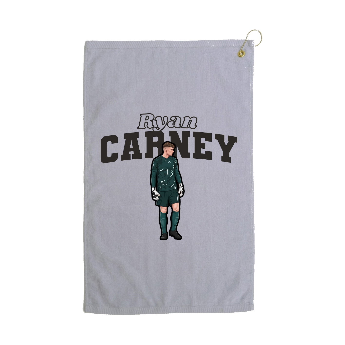 Golf Towel — Name Arch in Grey