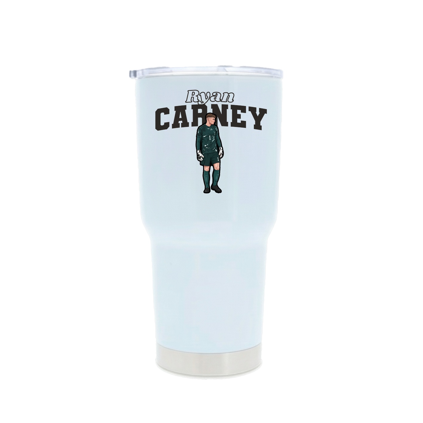 30oz Stainless Steel Tumbler — Name Arch in White