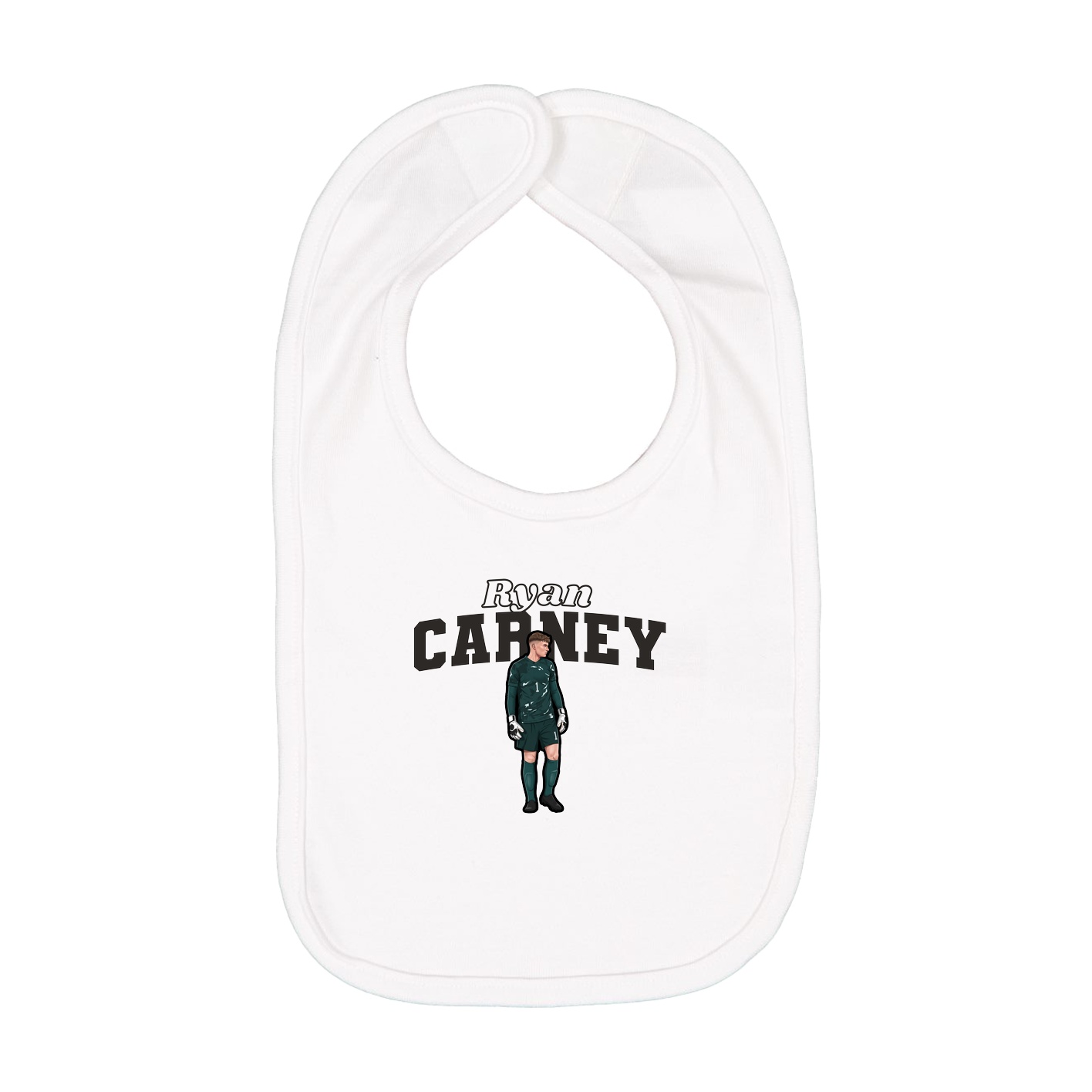Infant Bib — Name Arch in White