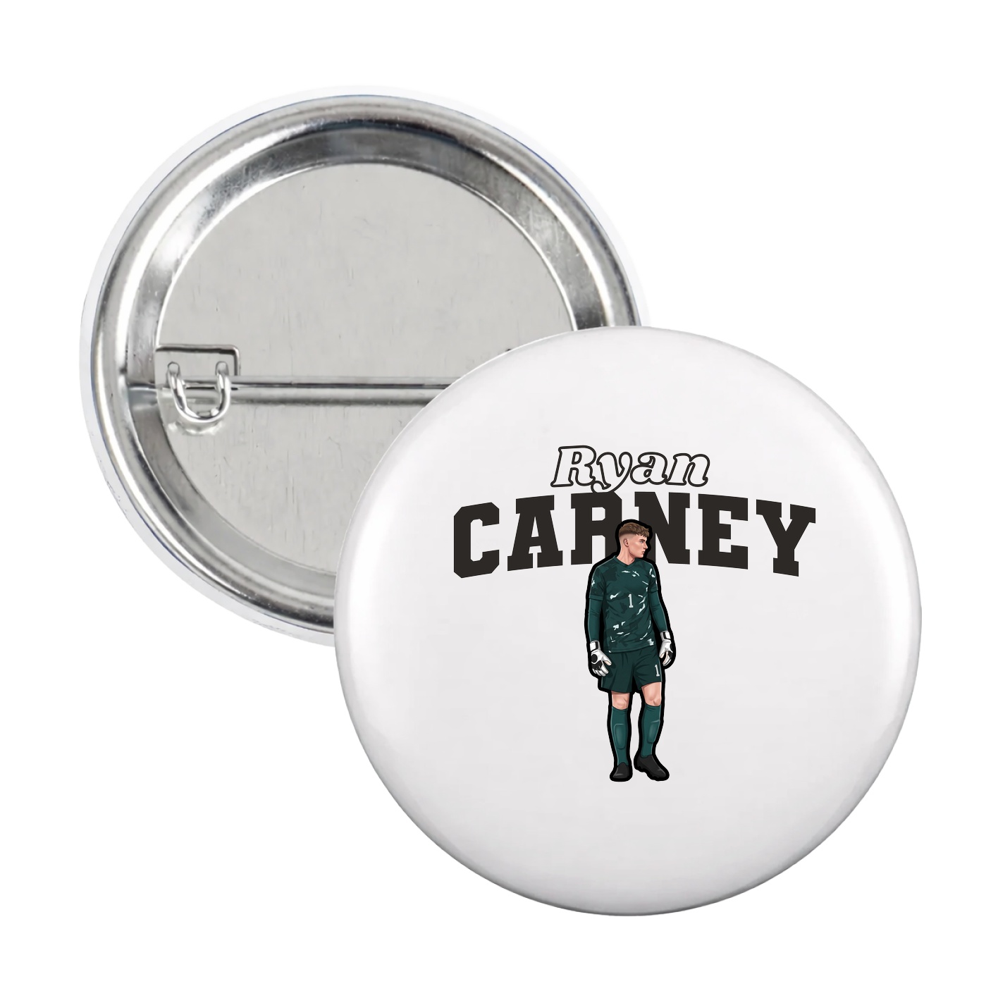 Game Day Button — Name Arch in White
