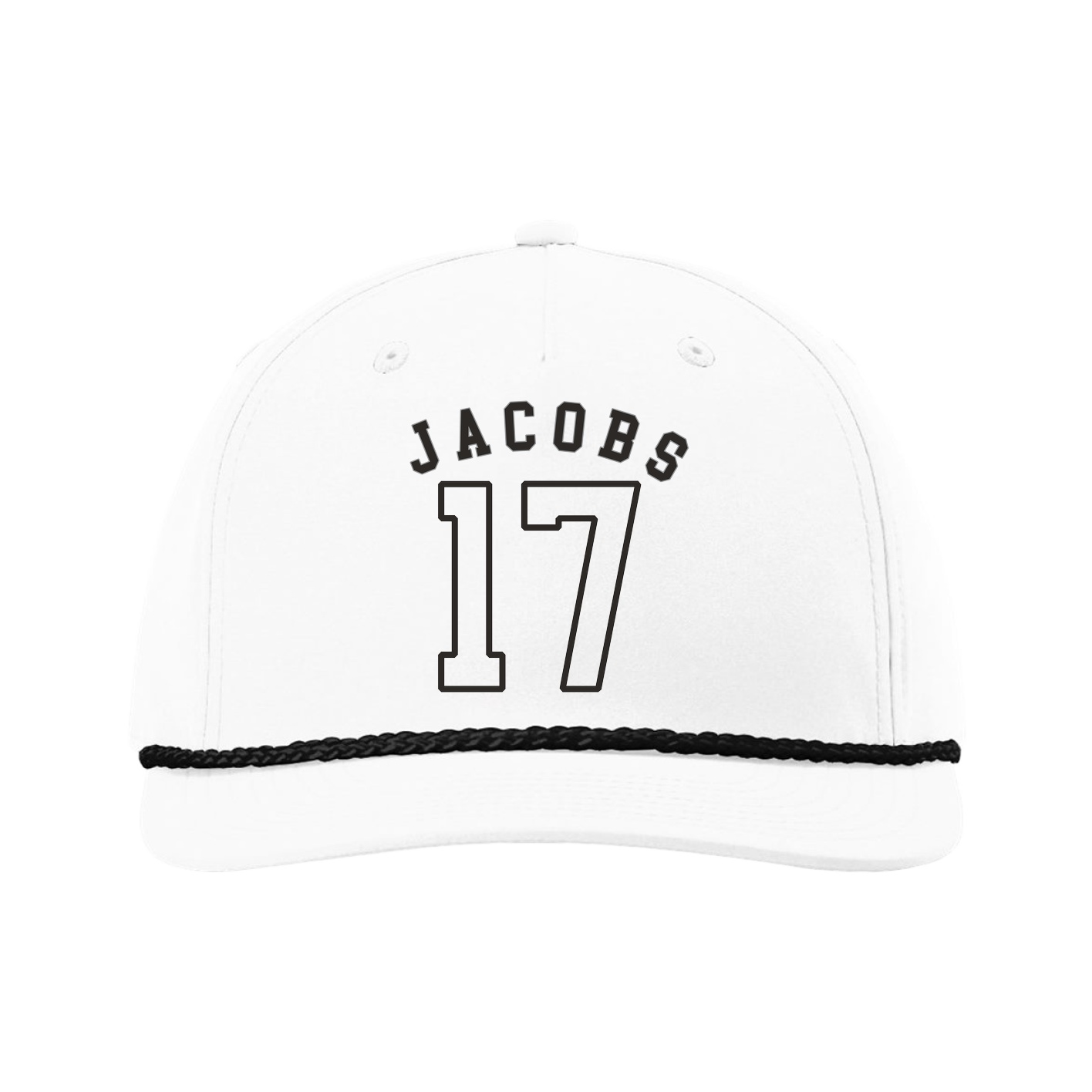 Five-Panel Classic Rope Cap — Shirsey Arch in White
