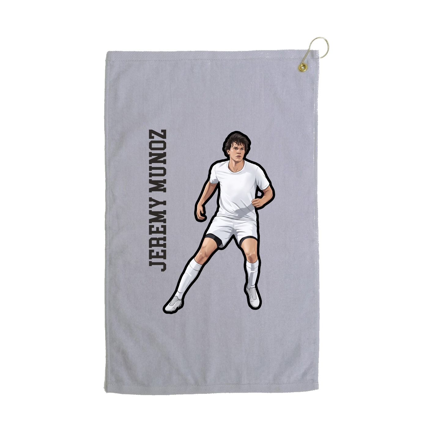 Golf Towel — Name Vertical in Grey