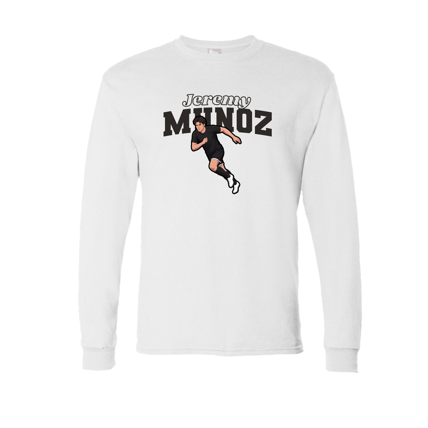 Long Sleeve Tee — Name Arch in White