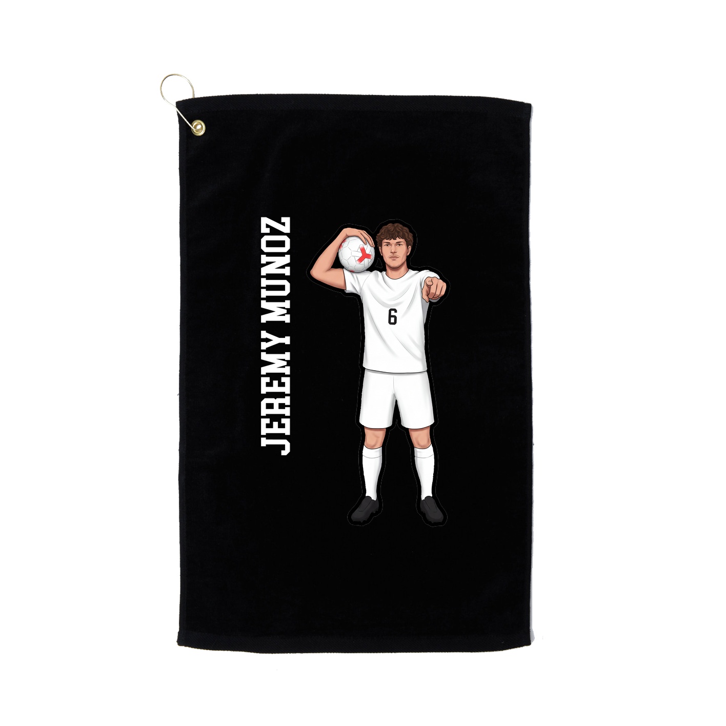 Golf Towel — Name Vertical in Black