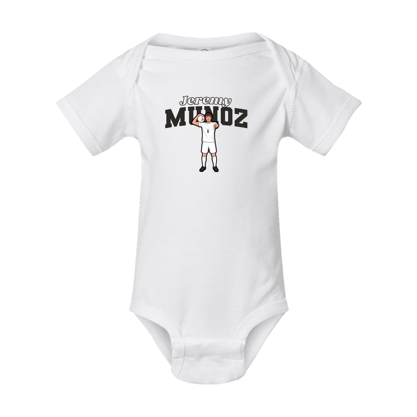 Baby Onesie — Name Arch in White