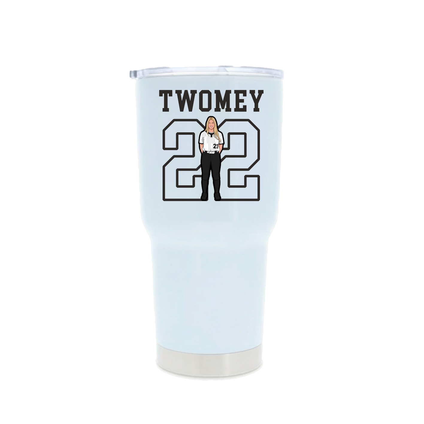 30oz Stainless Steel Tumbler — Shirsey in White