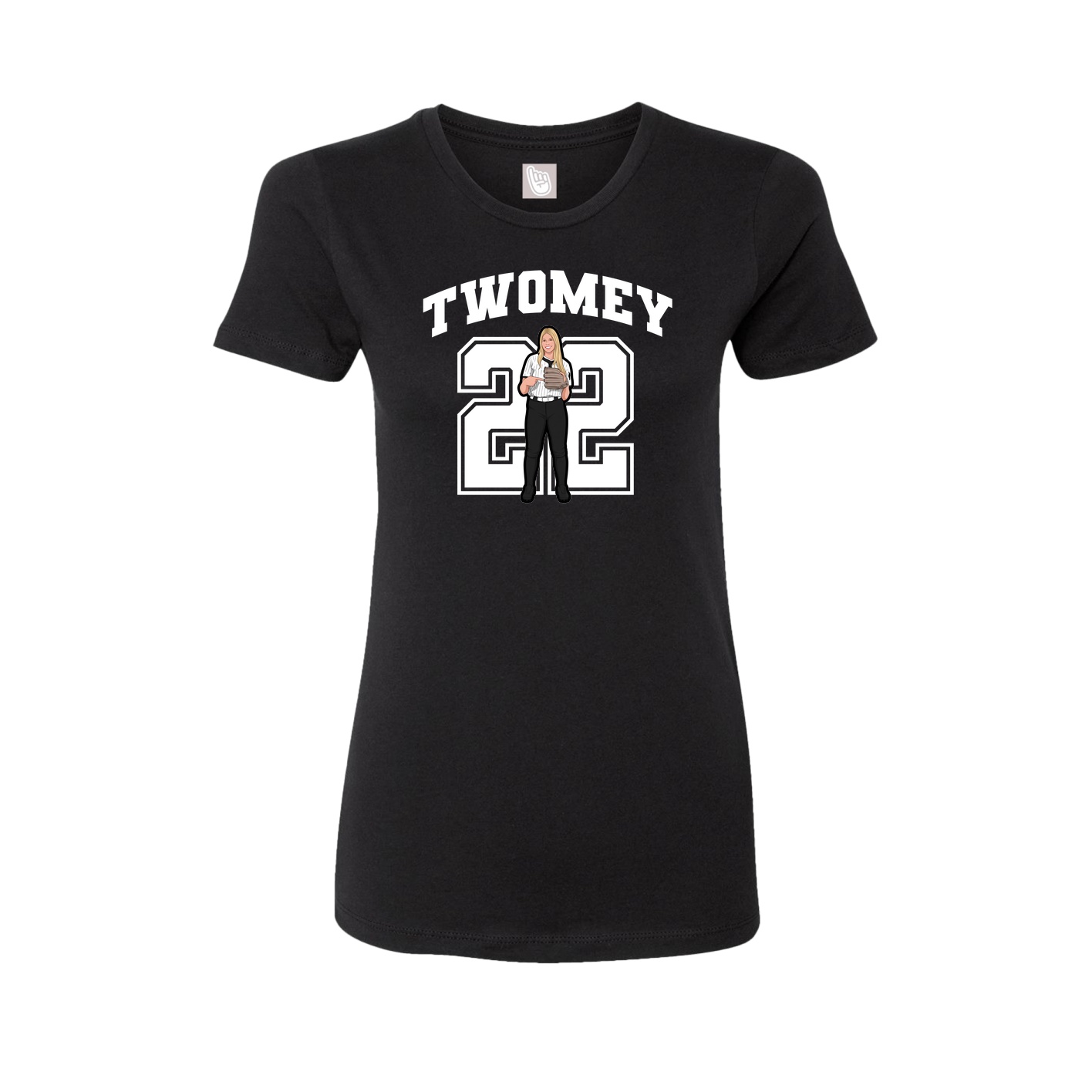 Fitted Women's Tee — Number in Black