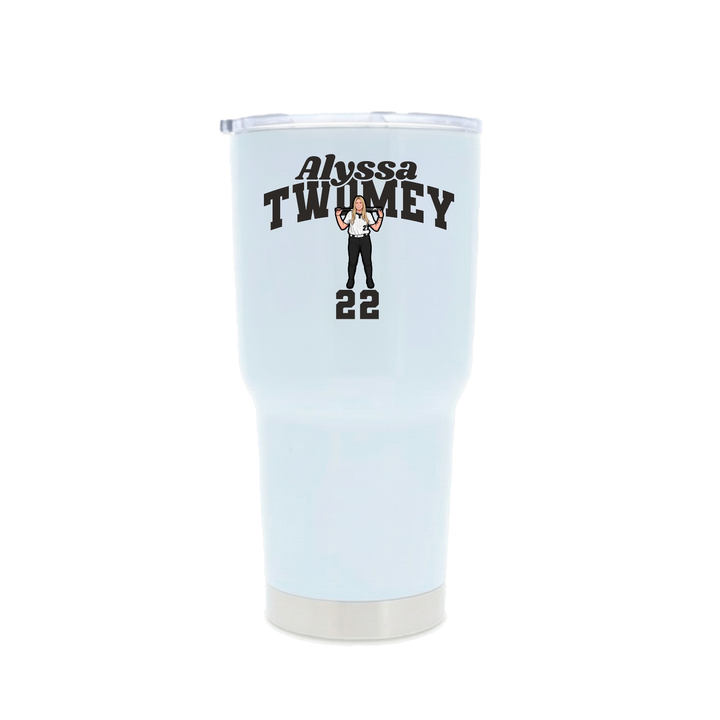30oz Stainless Steel Tumbler — Signature Arch in White