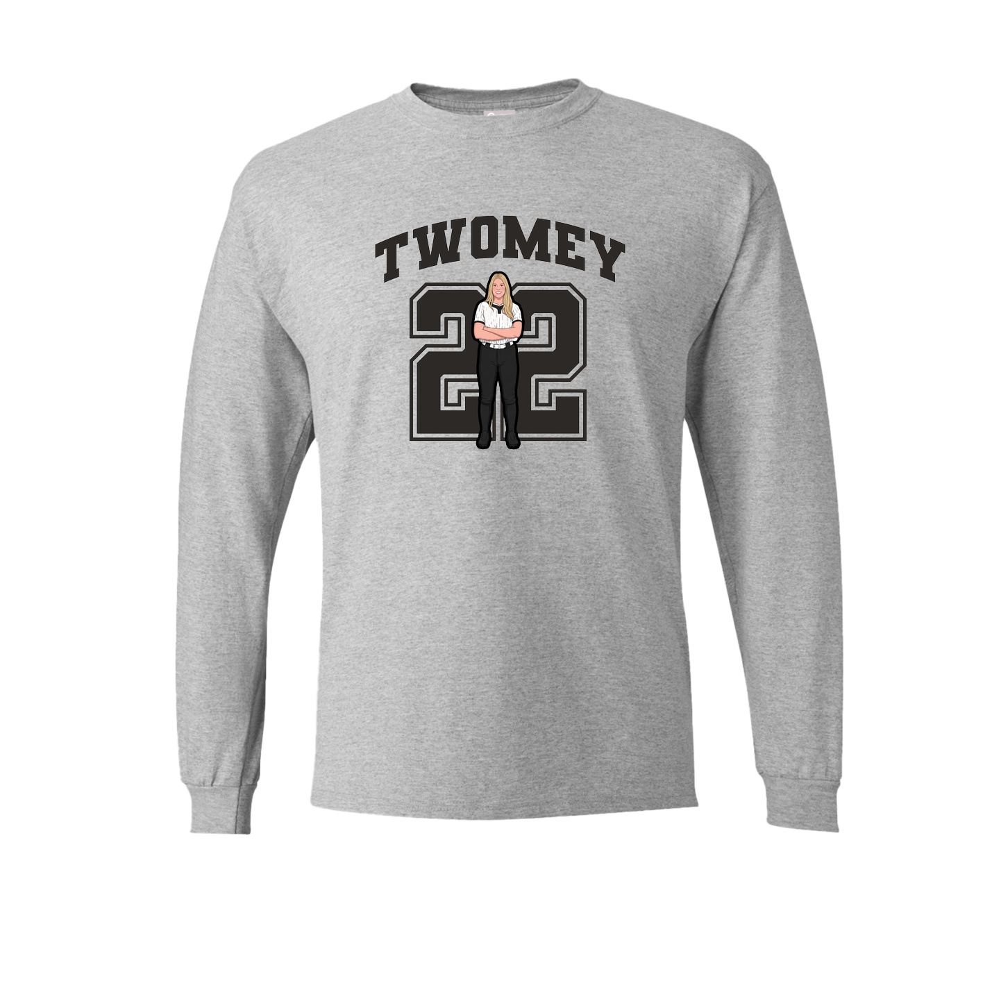 Long Sleeve Tee — Number in Grey