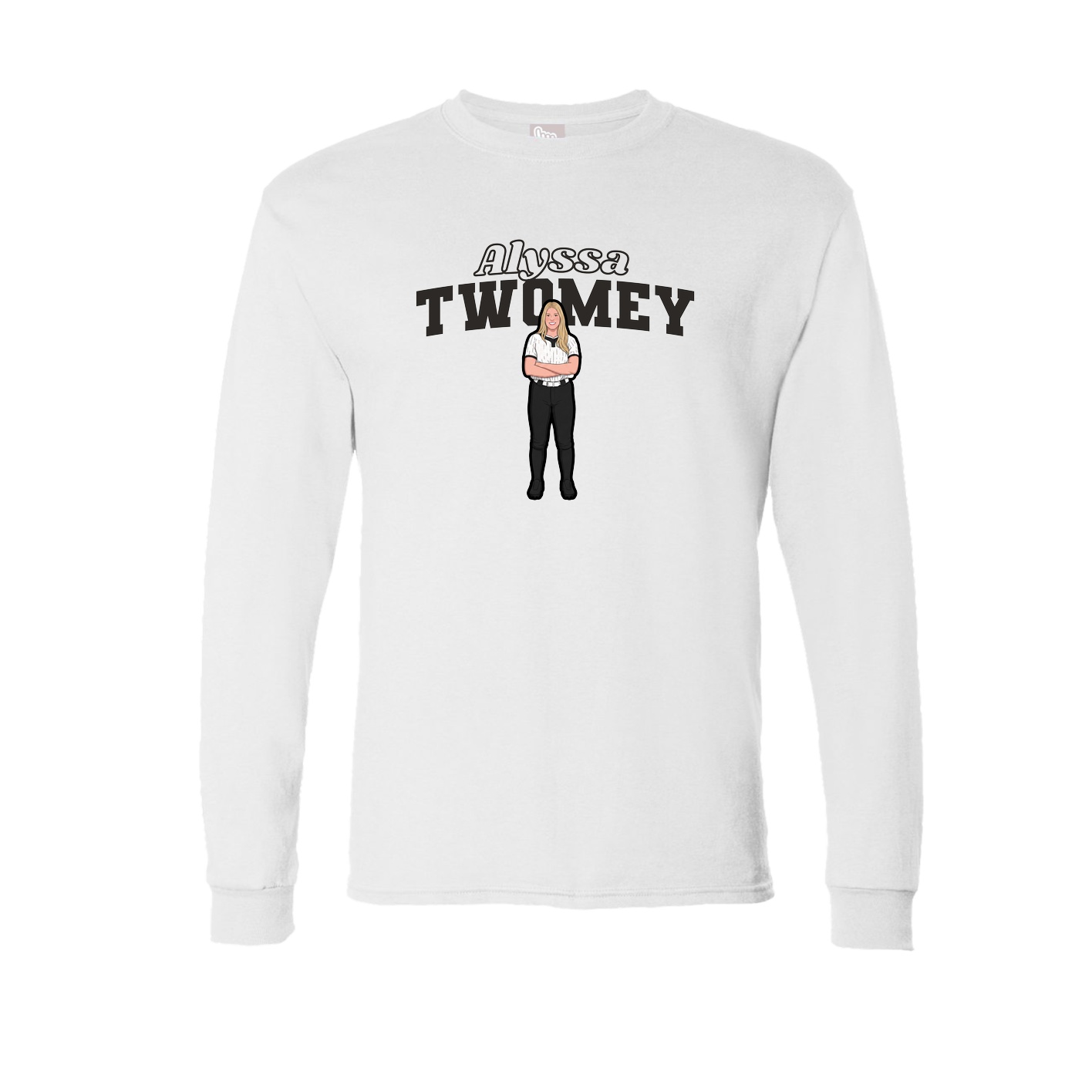 Long Sleeve Tee — Name Arch in White