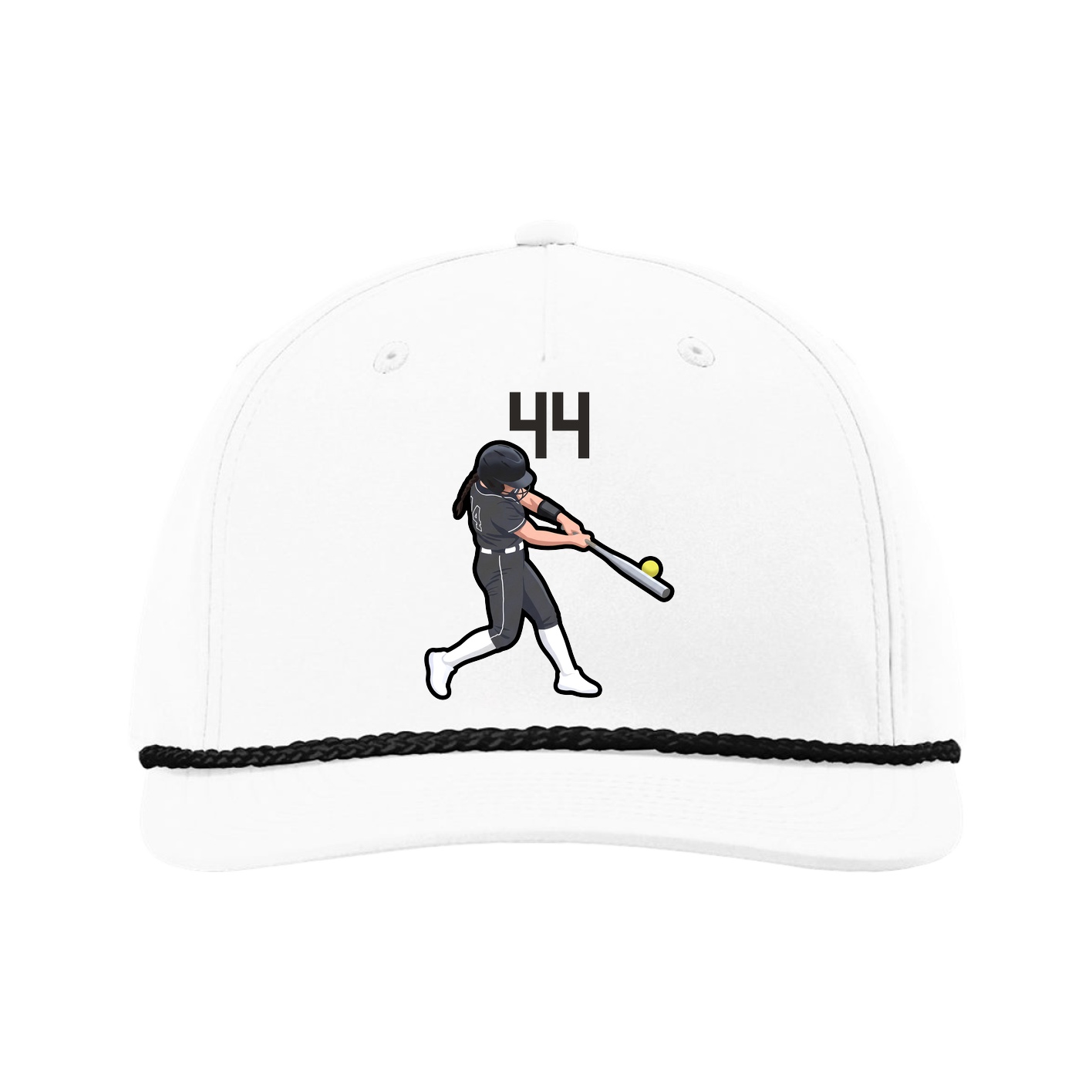 Five-Panel Classic Rope Cap — Number Top in White