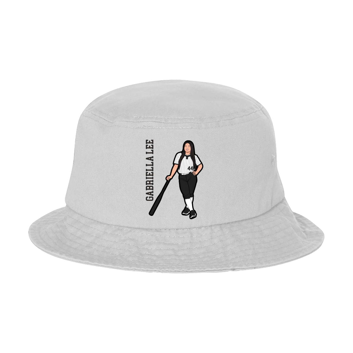 Bucket Cap — Name Vertical in White