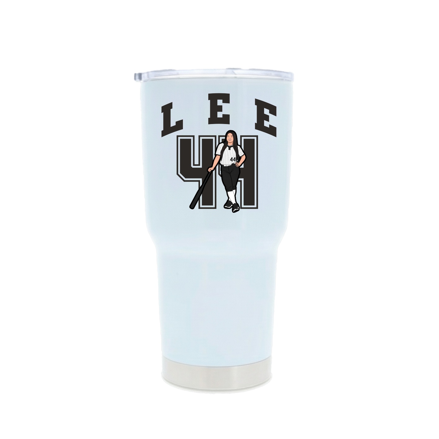 30oz Stainless Steel Tumbler — Number in White