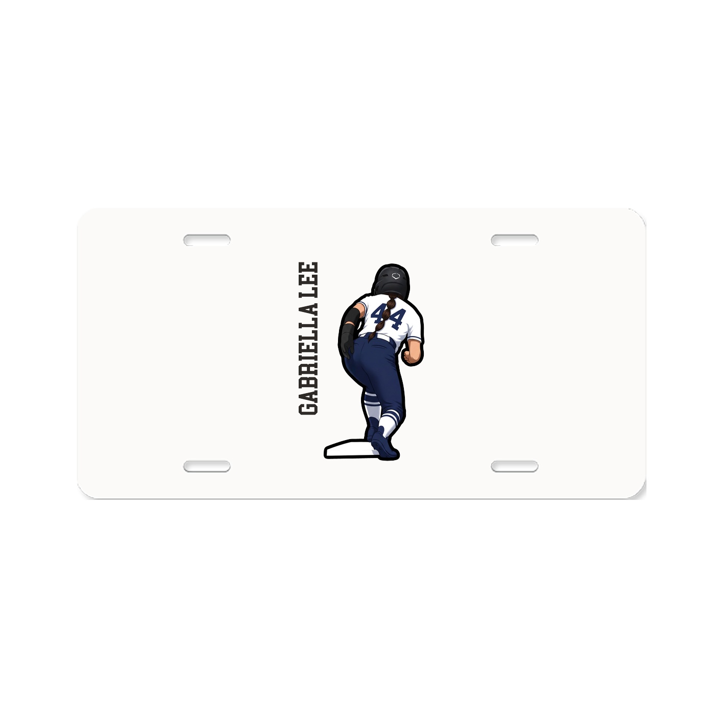 License Plate — Name Vertical in Classic
